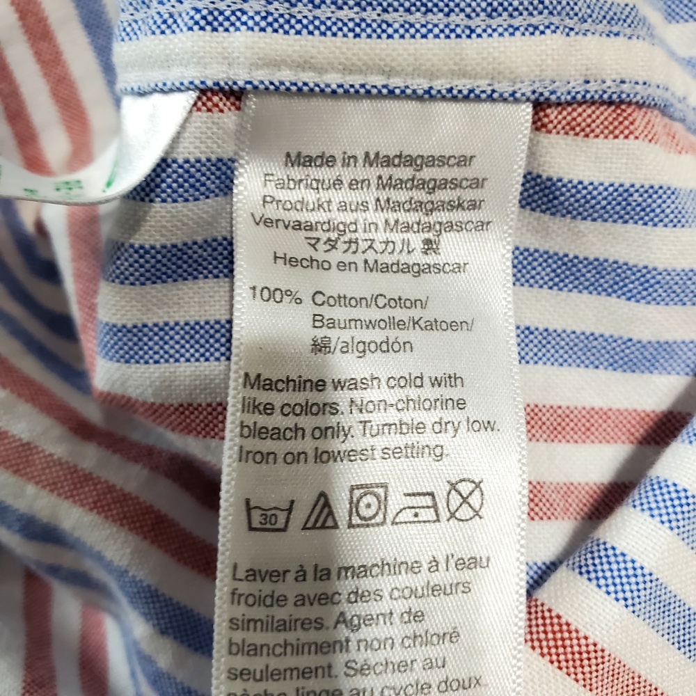 J CREW Striped Blue and Red Men's Shirt - Picture 4 of 8